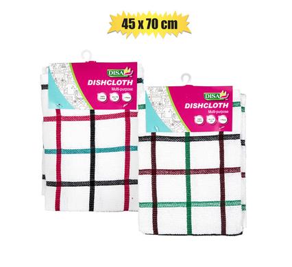 Terry Check Cotton Dish Cloth 45x70cm