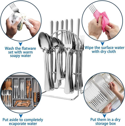 Totally Stainless Steel 24pc Cutlery Set