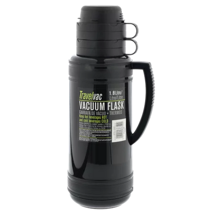 TravelVac Black Plastic Vacuum Flask 1.8L