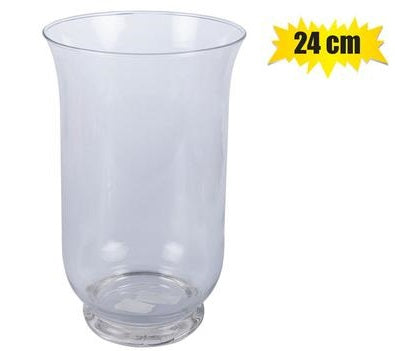 Vase Glass Clear Hurricane 24cm