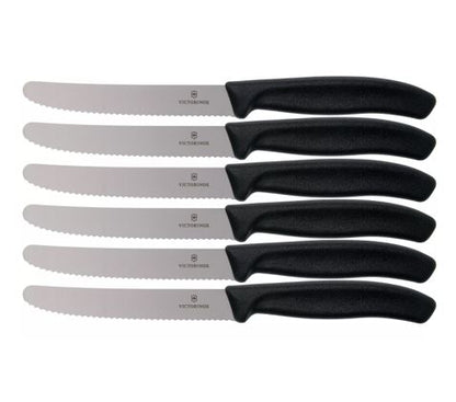 Victorinox Black Swiss Classic Utility Knife Set 6 Piece