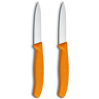 Victorinox Swiss Classic 2 Piece Paring Knives Plain Orange 8cm