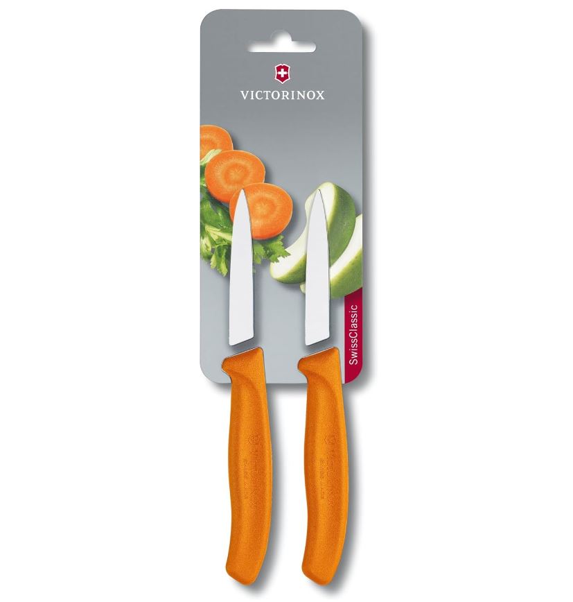 Victorinox Swiss Classic 2 Piece Paring Knives Plain Orange 8cm