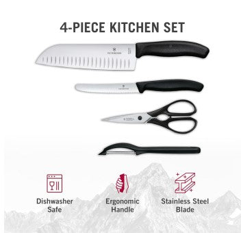 Victorinox Swiss Classic Kitchen - Set of 4 in Gift Box Black