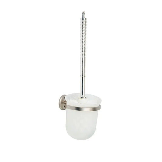 Wall Mounted Toilet Brush Holder Set - Chrome Plated