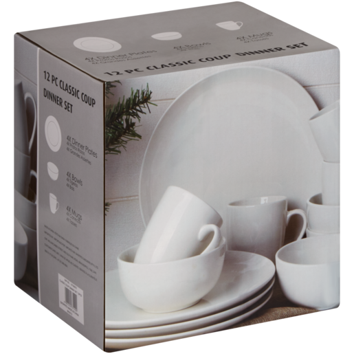 White Coupe Charm Dinner Set 16 Piece