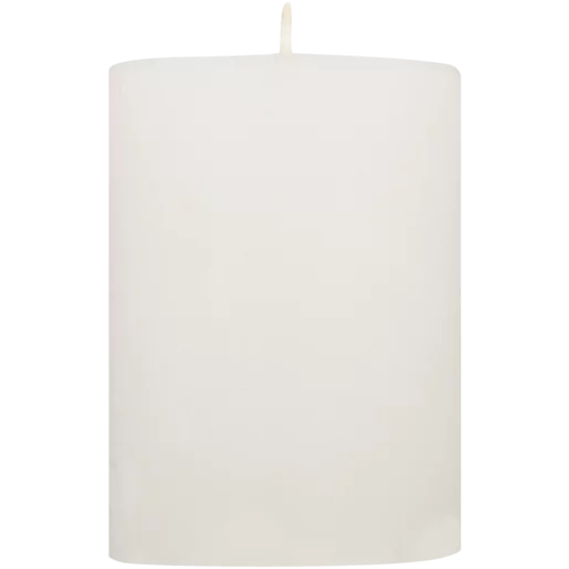 White Frosted Pillar Candle 10cm