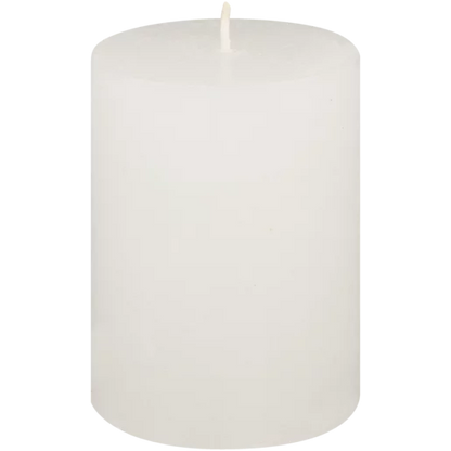 White Frosted Pillar Candle 10cm