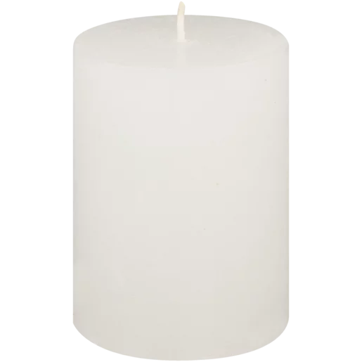 White Frosted Pillar Candle 10cm