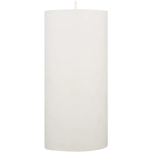 White Frosted Pillar Candle 15cm