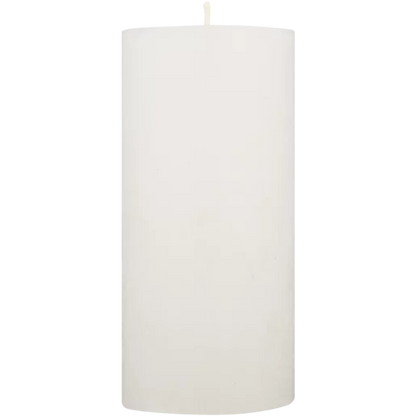 White Frosted Pillar Candle 15cm