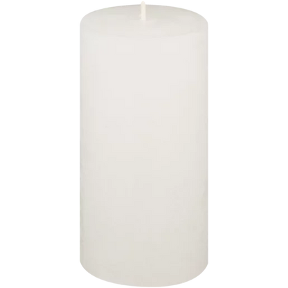 White Frosted Pillar Candle 15cm