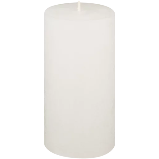 White Frosted Pillar Candle 15cm