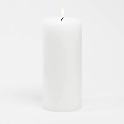 White Frosted Pillar Candle 15cm