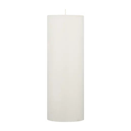 White Frosted Pillar Candle 20cm