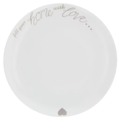 White Home With Love Dinner Plate