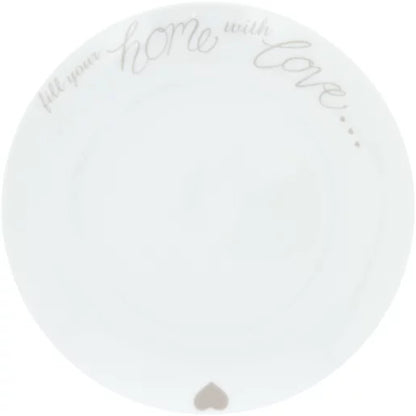 White Home with Love Side Plate