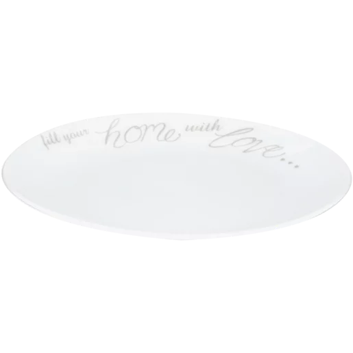 White Home with Love Side Plate