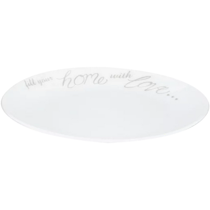 White Home with Love Side Plate