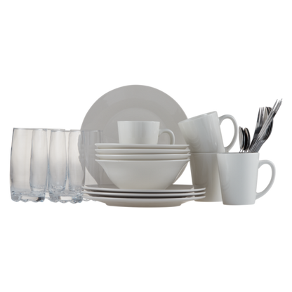 White Starter Kit Dinner Set 32 Piece