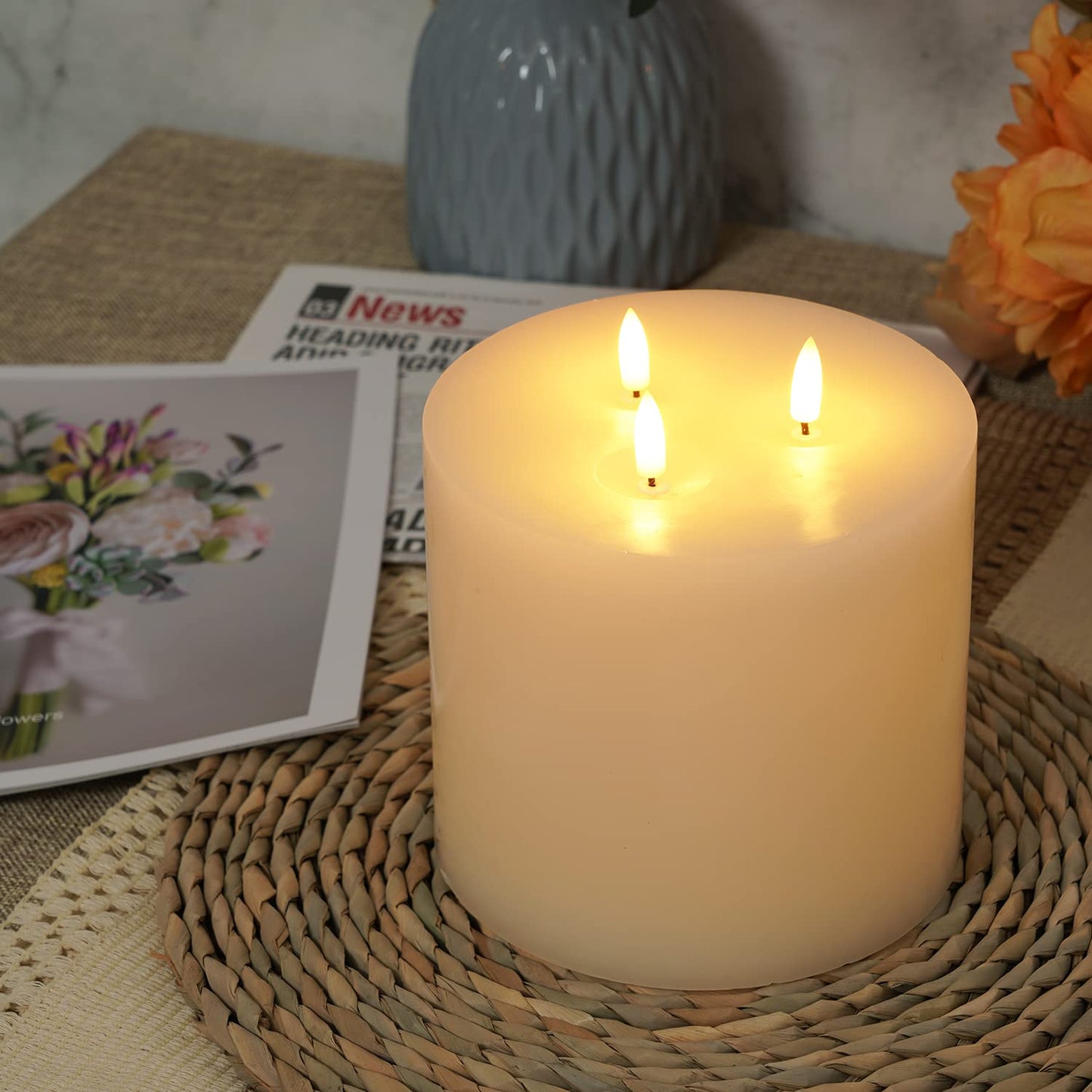 White Frosted 3 Wick Candle 10cm