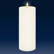 White Frosted Pillar Candle 20cm