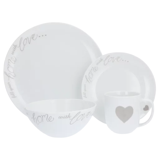 White Home With Love Dinner Plate