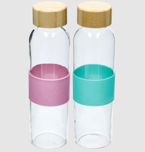 Bamboo Lid Glass Bottle - 500ml